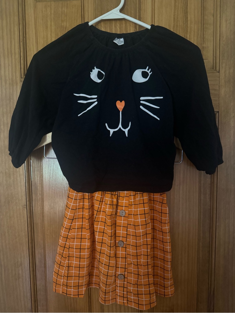Girls Black & Orange Cat Halloween set
